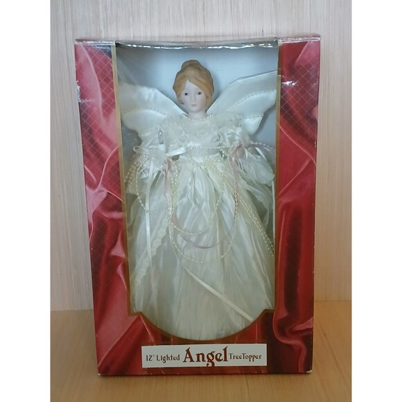 12 Inch Light Up Christmas Angel Tree Topper Beautiful Holiday Tree Decoration - Picture 5 of 16